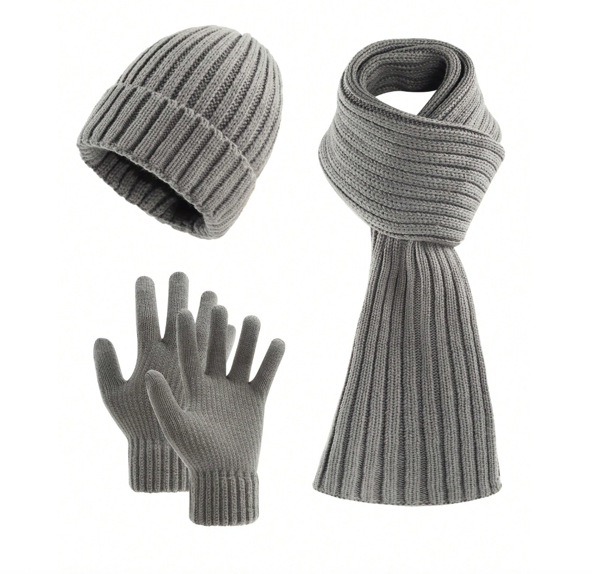 Grey Scarf & Beanie