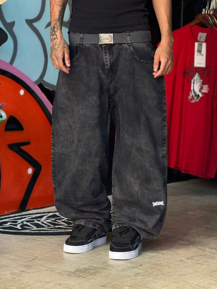 Distressed Paint Jeans