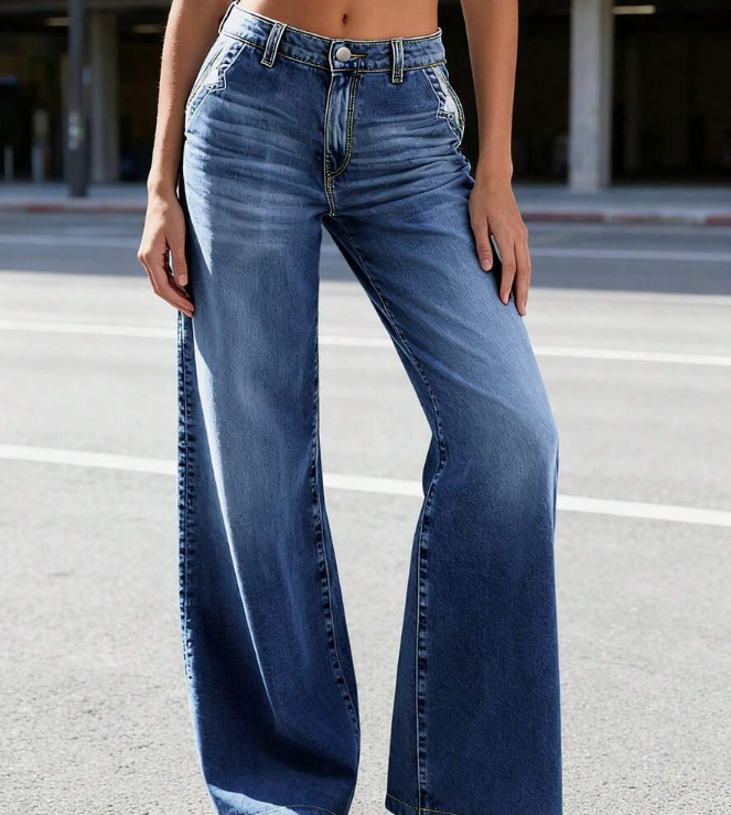 Staggered Light Blue Jeans