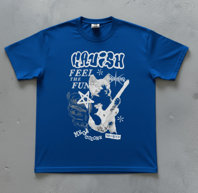 White blue T-shirt