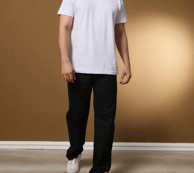 Staggered Black Jeans