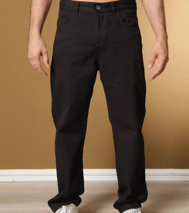 Staggered Black Jeans