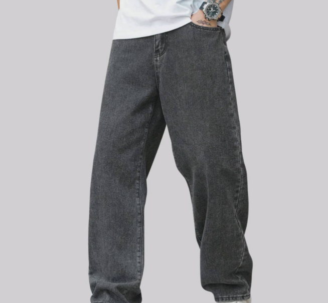 Ripped Grey Black Jeans