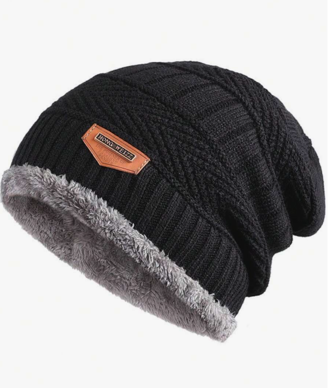 M Full Black Beanie