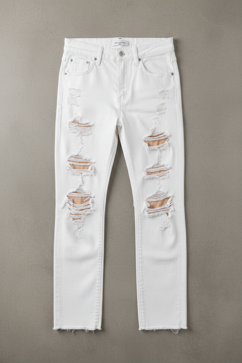 White Ripped Jeans